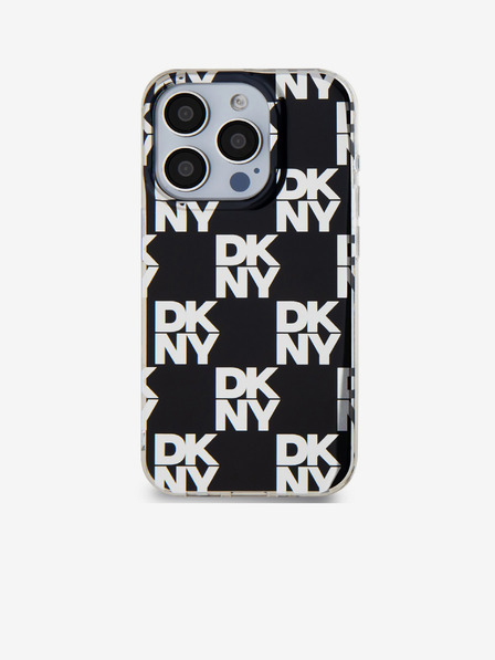 DKNY PC/TPU кариран модел заден капак за iPhone 15 Pro черен DKNY