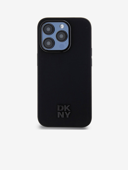 DKNY PU Кожен заден капак Magsafe с лого на стека за iPhone 15 Pro Black DKNY