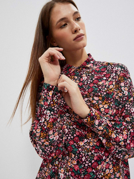 Moodo Розово-черна дамска риза с шарки Moodo