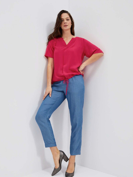 Moodo Тъмнорозов топ с жартиери Moodo