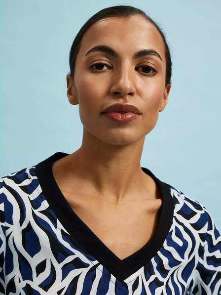 Moodo Геометрична тениска с V-образно деколте Moodo