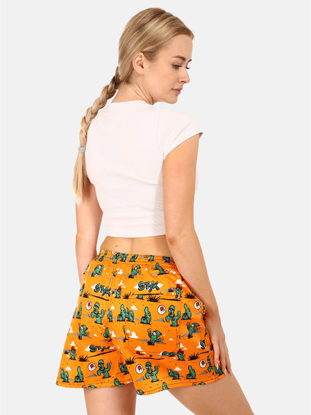 Styx Оранжеви дамски къси панталони за сън с шарка на Styx Cactus