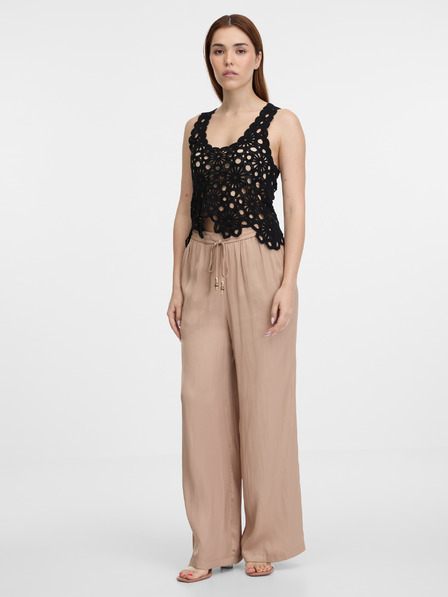 Orsay Черен дамски топ, плетен на една кука ORSAY