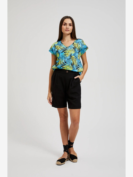 Moodo Тюркоазена тениска с шарка Moodo