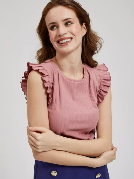 Moodo Стара розова риза с къдрици на раменете Moodo