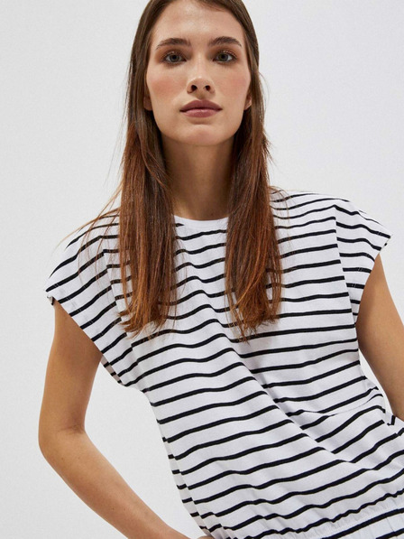 Moodo Синя и бяла дамска раирана риза Moodo