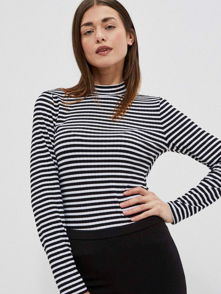 Moodo Бяло-черна дамска блуза на райета Moodo