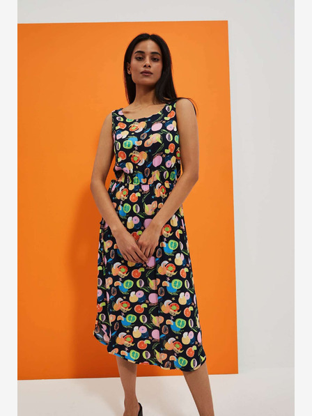 Moodo Тъмносиня шарена рокля Moodo