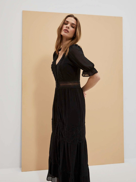 Moodo Черна дълга дамска рокля Moodo