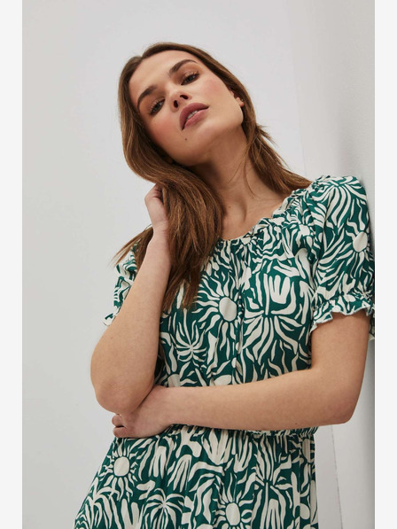 Moodo Зелена шарена рокля Moodo