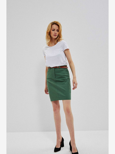 Moodo Зелена дамска пола с колан Moodo