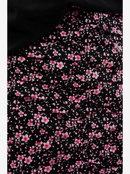 Moodo Розово-черна дамска пола на цветя Moodo