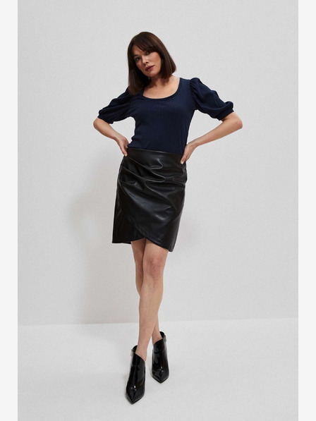 Moodo Черна дамска пола от изкуствена кожа Moodo