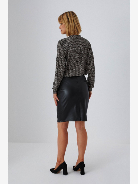 Moodo Черна дамска пола от изкуствена кожа Moodo