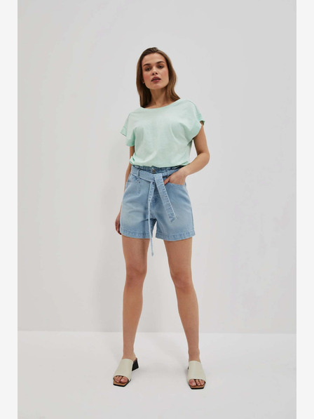 Moodo Сини дамски къси панталони от деним Moodo