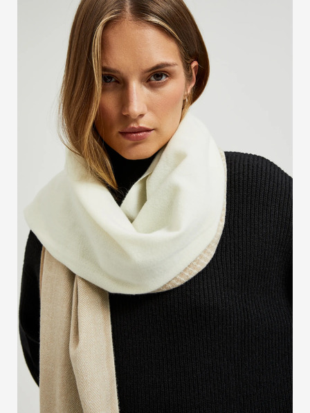 Moodo Бежово-кафяв дамски шал Moodo