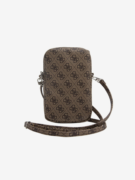 Guess Guess PU 4G Триъгълна чанта за телефон с цип Кафява