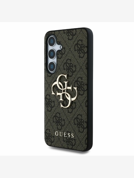 Guess Guess PU 4G метално лого заден капак за Samsung Galaxy S25 Brown