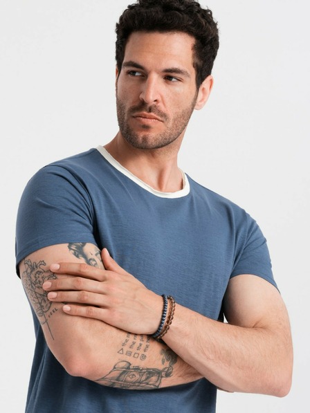 Ombre Clothing Тъмно синя мъжка тениска Ombre Clothing