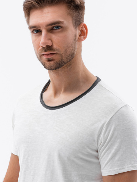 Ombre Clothing Кремава мъжка тениска Ombre Clothing