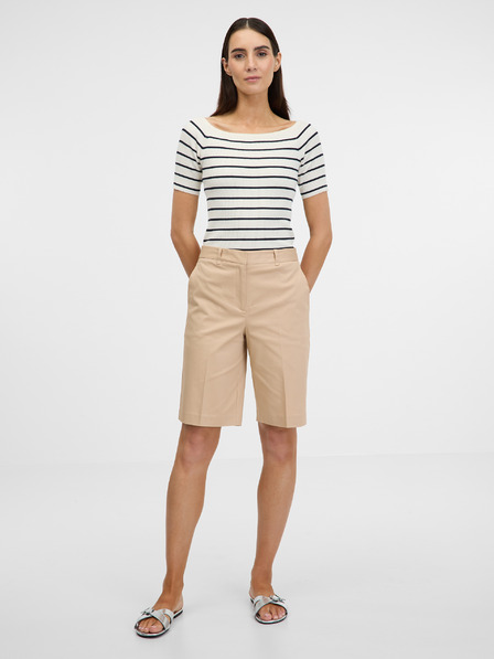 Orsay Кремава дамска тениска с три-четвърти ръкави ORSAY