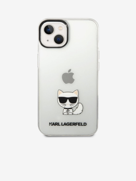 Karl Lagerfeld Karl Lagerfeld Choupette Лого Заден калъф за iPhone 14 Plus Прозрачен