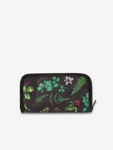 Dakine Зелено-черно дамско цветно портмоне Dakine Luna Wallet Woodland Floral