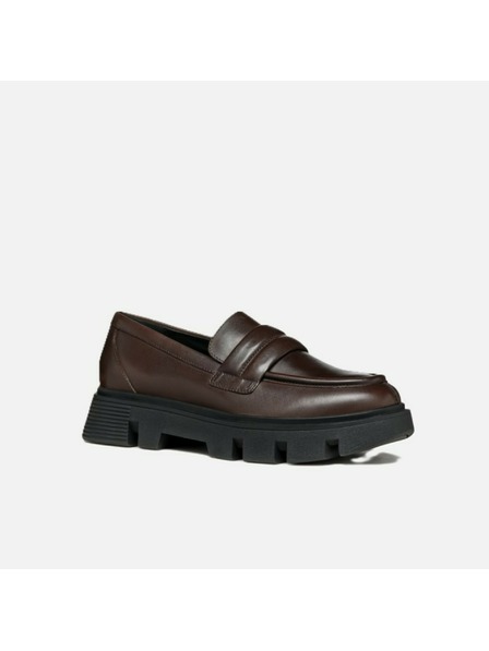 Geox Тъмнокафяви дамски мокасини Geox Vilde
