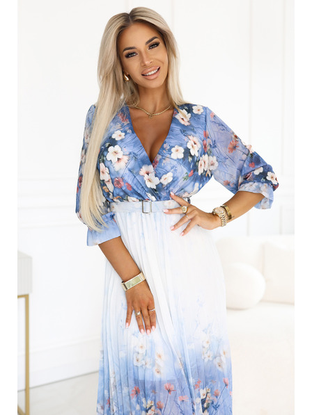 numoco Леки миди рокля с V-образно деколте и набори