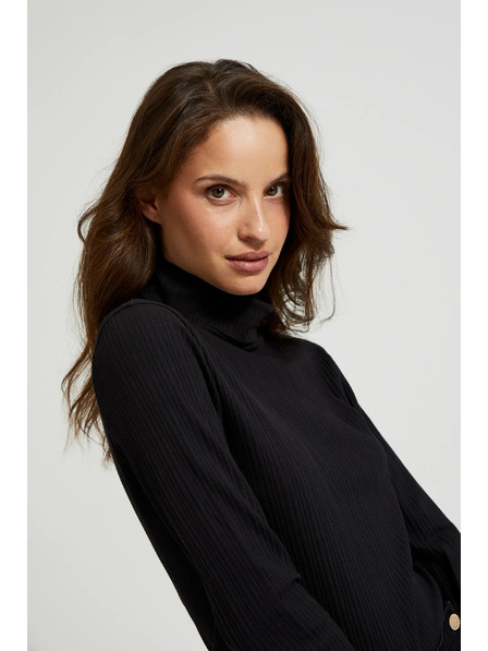 Moodo Черен дамски топ с дълъг ръкав