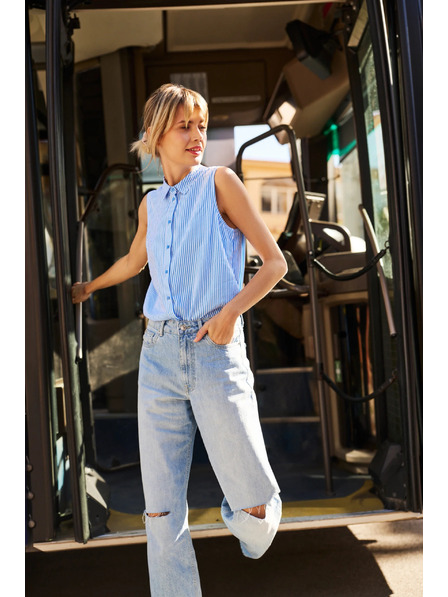 Moodo Сини разкъсани дамски дънки Moodo