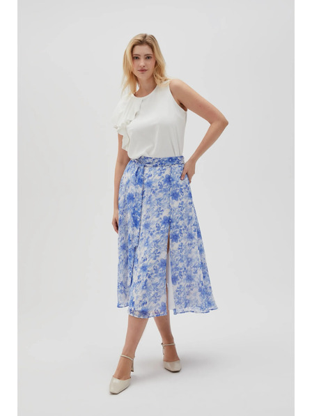 Moodo Синя дамска цветна пола Moodo