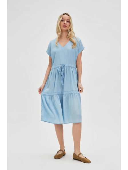 Moodo Светлосини миди рокли с волани Moodo