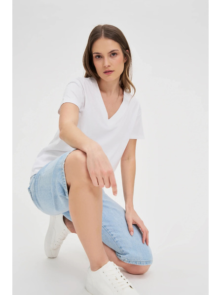 Moodo Бяла дамска тениска Moodo