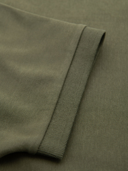 Ombre Clothing Мъжка поло риза с цип - маслинена