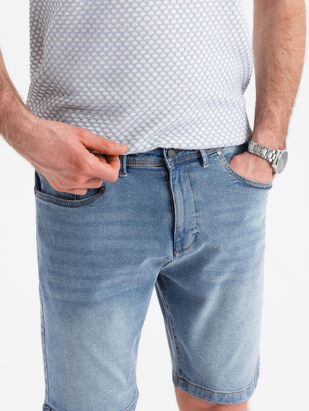 Ombre Clothing Мъжки дънкови шорти класически модел - светло синьо