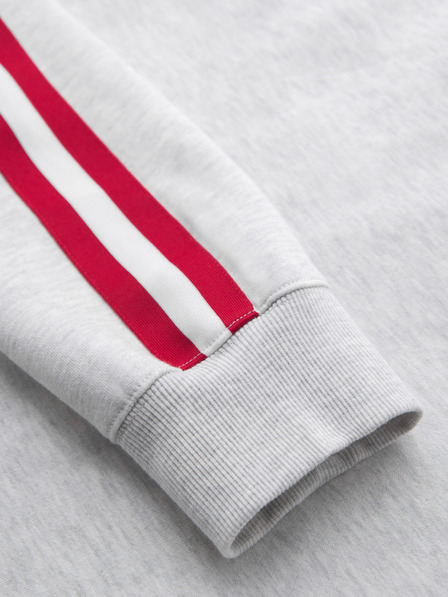 Ombre Clothing Мъжки суитшърт с висока яка и ленти - сив меланж