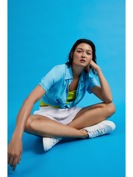 Moodo Светлосиня риза с къс ръкав