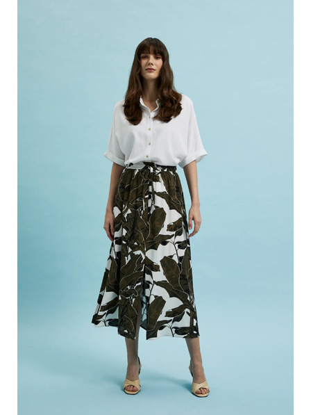 Moodo Каки щампована свободна пола