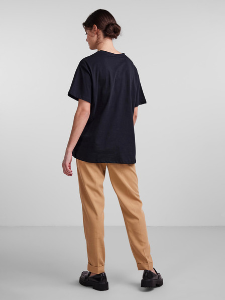 Pieces Черна тениска с голям размер Pieces Rina