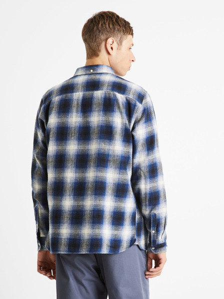 Celio Синя мъжка карирана риза Celio Camulto