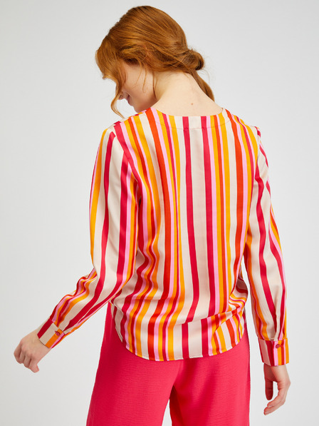 Orsay Розово-оранжева дамска сатенена блуза на райе ORSAY