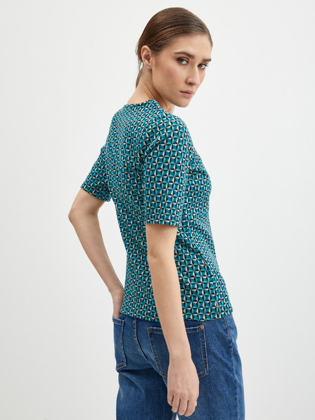 Orsay Петроленосиня дамска тениска с десен ORSAY