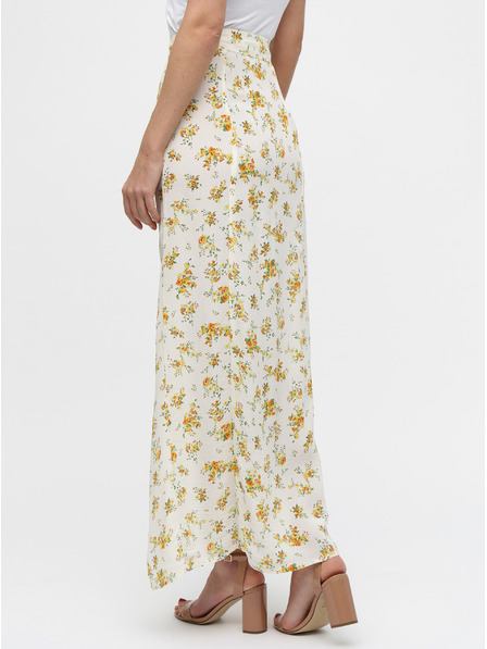 Miss Selfridge Кремава флорална макси пола с прорези Miss Selfridge