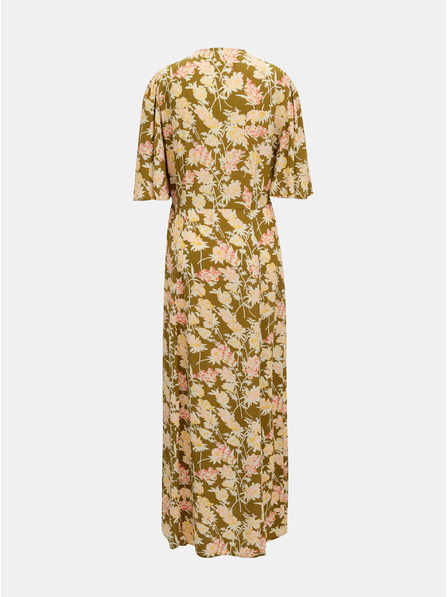 Pieces Макси рокля на цветя в цвят каки Pieces Polly