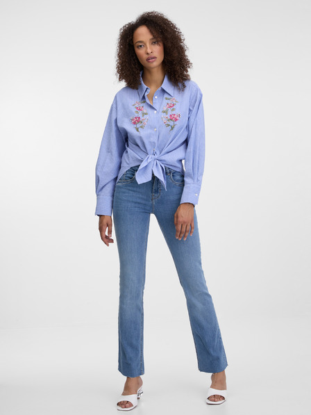 Orsay Светлосиня дамска риза с бродерия ORSAY