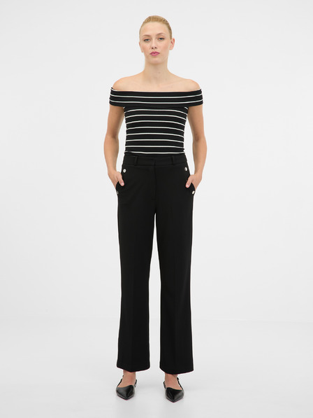 Orsay Черно-бяла дамска тениска с къс ръкав ORSAY