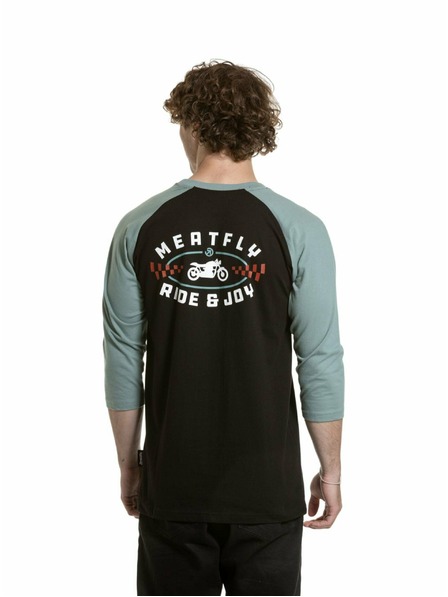 Meatfly Meatfly мъжка тениска с дълъг ръкав Kennedy Raglan Dusty Mint / Black