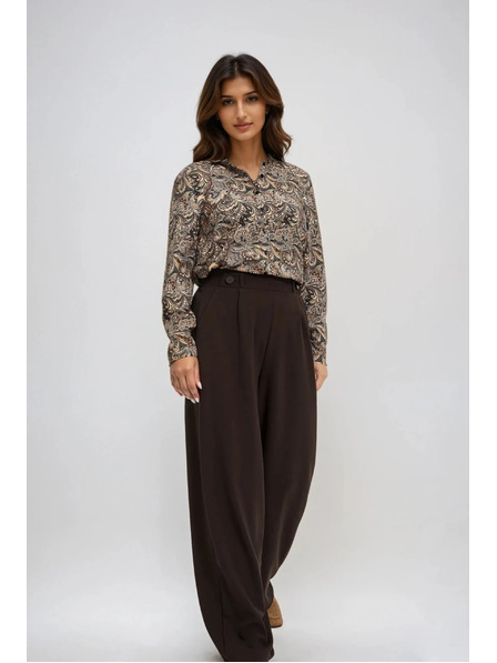 Moodo Дамски панталони Moodo - кафяви