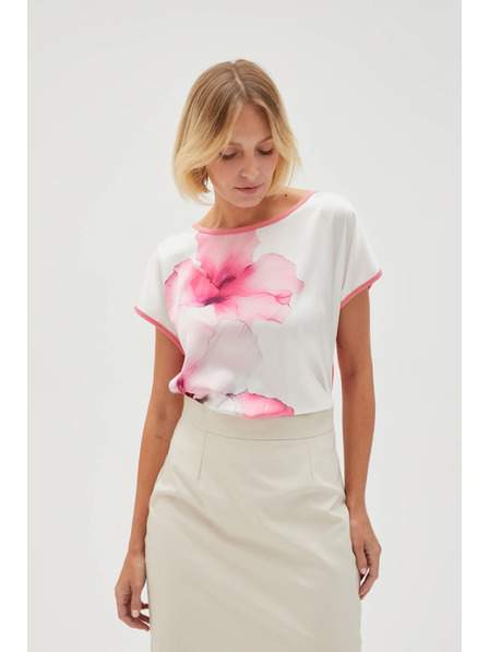 Moodo Дамска бяла блуза с цветя